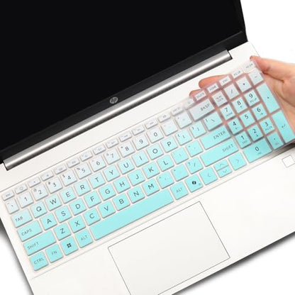 Keyboard Cover for HP 250 255 G10 15.6", HP Laptop 15.6" 15-fc 15-fd Series 15t-fd100 15z-fc000 15-fc0025dx 15-fc0245dx 15-fc0093dx 15-fd0023dx 15-fd0005dx 15-fd0883nr 15-fd0083wm 15-fd0083wm fd0127dx - color: OmbreMint