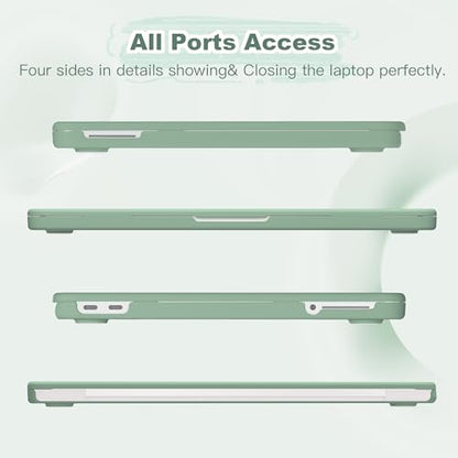 for MacBook Neo 13 inch Case 2026, Ultra-Thin Shockproof Hard Shell Case with Keyboard Cover & Screen Protector for MacBook Neo 13 A3404 A18 Pro Chip, Midnight Green - color: Midnight Green