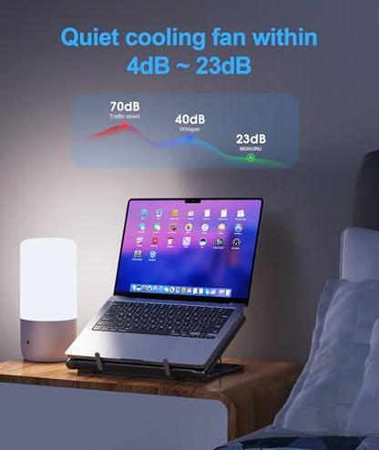 MOKURU Laptop Cooling Pad Stand, Laptop Cooler with 2 Silent Fans for 10-15.6 Inch Laptops,6 Levels of Height Adjustable Wind Speed with 2 USB Ports (Black)
