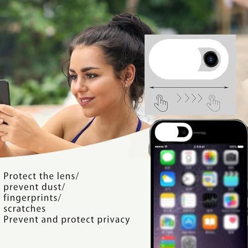 Privacy Lens Cover Set for Laptops Tablets Smartphones Sliding Screen Privacy Protector Pack for Office Home Use (White 8 Pack) - color: White-8 PCS
