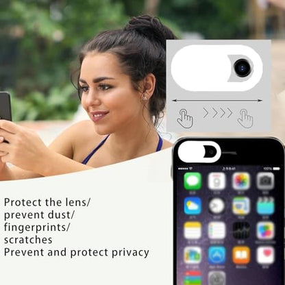 Privacy Lens Cover Set for Laptops Tablets Smartphones Sliding Screen Privacy Protector Pack for Office Home Use (White 8 Pack) - color: White-8 PCS