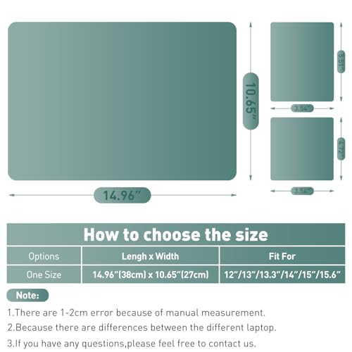 15-15.6 inches Netbook Laptop Skin Sticker Decal Reusable Cover Protector for 11.6 12 13 13.3 14 15 15.4 Notebook Chromebook Easy to Apply and Remove, Scratch-Resistant Waterproof I Dark Cyan - color: Dark Cyan