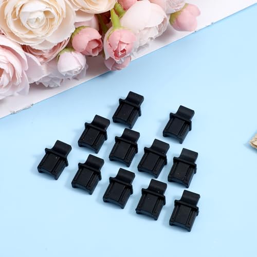 50 Pcs RJ45 Dust Covers Caps Ethernet LAN Port Protector Black Silicone Ethernet Hub Port RJ45 Anti-Dust Silicone Plugs Protector Stopper Cap for Female Ports Protectors Switch Router Media Converter