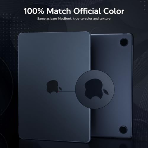B BELK Compatible with MacBook Air 13 inch Case 2026 2025-2022 M5 M4 M3 M2 | [100% Official Color] [Slim Armor] Plastic Hard Shell for MacBook Air 13.6 inch Case (A3449 A3240 A3113 A2681),Midnight Clear - color: Midnight Clear