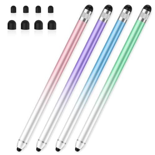 Stylus Pen for Touchscreen, Dual-end High Sensitivity Capacitive Stylus Pen for iPhone/iPad/Android/Samsung/Computer/Tablets, AmberVec Universal Stylists Pens for Touch Screens, 4 Pack - color: 4 Pack