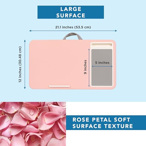LAPGEAR Home Office Lap Desk – Pink, Fits 15.6” Laptops - color: Blush Pink, size: Home Office W/Device Ledge
