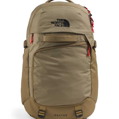 The North Face Router Everyday Laptop Backpack - Daypack, Water Repellent, Laptop Sleeve, Reflective Details, Cedar/Lava Red, One Size - color: Cedar/Lava Red, size: One Size