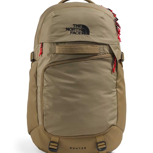The North Face Router Everyday Laptop Backpack - Daypack, Water Repellent, Laptop Sleeve, Reflective Details, Cedar/Lava Red, One Size - color: Cedar/Lava Red, size: One Size