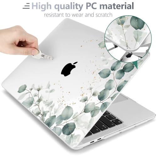 Batianda LumiArt Case for MacBook Pro 13 inch 2020 2022, Greenery Leaves | Fits Model A2338 M2 M1 A2251 A2289,1.2mm Slim Lightweight Hard Shell Cover, Scratch Resistant,4-in-1 Accessories Bundle - color: Greenery Leaves