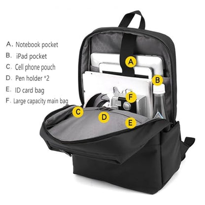 Business Travel Laptop Backpack, Large Water Resistant Travel Backpack | with USB Charging Port, Lightweight Commuter Computer Casual Daypack with Trolley Sleeve for Men Women - color: Black