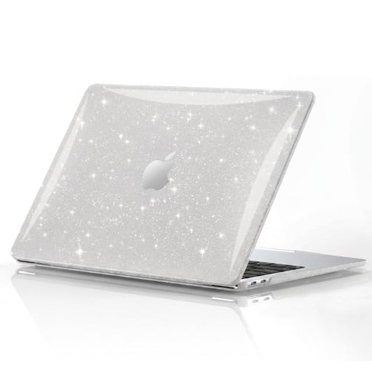 EooCoo Case for MacBook Air 13 inch M1 2020-2018, Sparkly Clear | Crystal Hard Shell Scratch Resistant Protective Cover, Lightweight, Ultra Thin and Transparent, Easy Snap-On - color: Sparkly Clear, size: Air 13.3-inch
