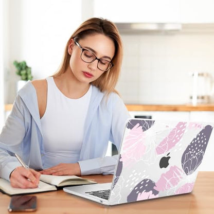 Teryeefi Compatible with M4 M3 M2 MacBook Air 15 Inch 2024 2023 Case Model A3241 A3114 A2941 with Liquid Retina Display, Protective Plastic Hard Shell Cover with Keyboard Cover - Abstract Flowers-A - color: Abstract Flowers-A