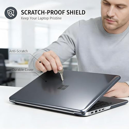 Se7enline Case for Microsoft Surface Laptop 15 inch Touchscreen Copilot+ PC 2024 (7th Edition) Model: 2037,Lightweight Durable Scratch-Resistant Easy Install Hard Shell + Keyboard Cover,Crystal Black - color: Crystal Black, size: 15 inch