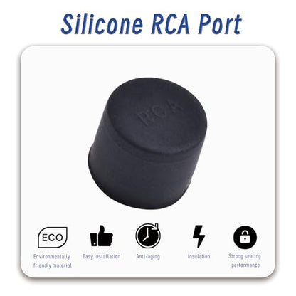 10 PCS RCA Port Anti-dust Plugs, Silicone Covers Caps Stoppers, Port Protector for Desktops Amplifiers DVD TV etc, ID; 0.31" - size: RCA/Black/10 PCS