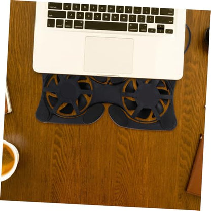 Portable Foldable Laptop Cooler USB Fans Lightweight Notebook Cooling Mat Strong Heat Dissipation Space-Saving Design Non- Protective Pads Black