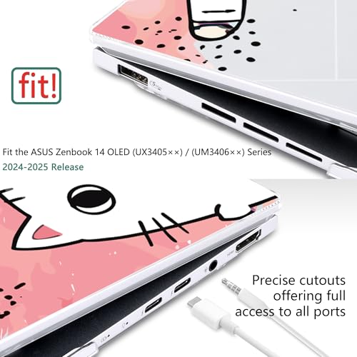 Batianda Creative Case for ASUS Zenbook 14 OLED 2024 2025, Artist Cat | Model UX3405×× / UM3406××, Slim Plastic Hard Shell, Artistic Designs, Ultra-Thin Lightweight Laptop Case - color: Artist Cat
