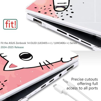 Batianda Creative Case for ASUS Zenbook 14 OLED 2024 2025, Artist Cat | Model UX3405×× / UM3406××, Slim Plastic Hard Shell, Artistic Designs, Ultra-Thin Lightweight Laptop Case - color: Artist Cat