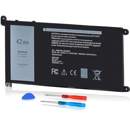 42Wh WDX0R WDXOR 11.4V Battery for Dell Inspiron 13 7375 7368 7378 5368 5378 5379 P69G 15 7573 7579 7560 7570 7569 5570 5567 5565 5568 5578 5579 5575 17 5765 5767 5770 5775 P58F P66F P75F FW8KR CYMGM - size: 42Wh WDX0R 11.4V 3 Cell