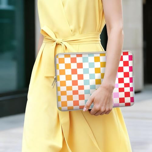 Laptop 13 inch Sleeve Case for MacBook Air 13-13.6 inch, Laptop Bag Cover for MacBook Pro 13" 14 inch, Shockproof Briefcase Travel Carrying Sleeve for 14" Chromebook, HP, Dell I Checkered - color: Checkered