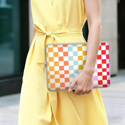 Laptop 13 inch Sleeve Case for MacBook Air 13-13.6 inch, Laptop Bag Cover for MacBook Pro 13" 14 inch, Shockproof Briefcase Travel Carrying Sleeve for 14" Chromebook, HP, Dell I Checkered - color: Checkered
