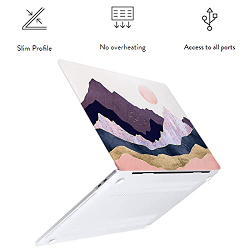 LanBaiLan Compatible with MacBook Air 13 inch Case M5 2026 M4 2025 M3 M2 2024-2022 A3449 A3240 A3113 A2681, 13.6 Plastic Hard Shell Case & Keyboard Cover, Moon Mountains - color: Moon Mountains