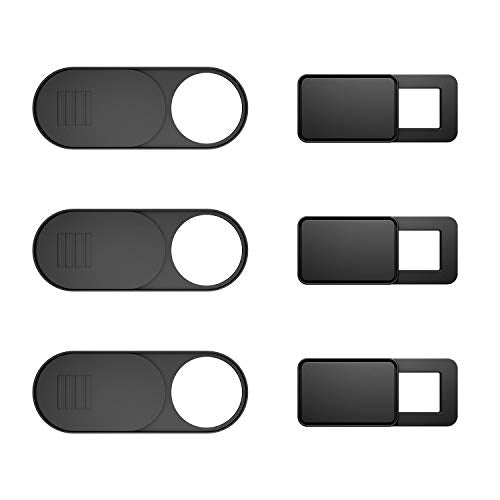 Webcam Cover 6-Pack, Web Camera Cover Slide Ultra-Thin for Laptop, iMac, MacBook Pro, Mac, Computer, Smart Phone, Tablets Slider Camera Blocker Protect Your Privacy & Security (Black)