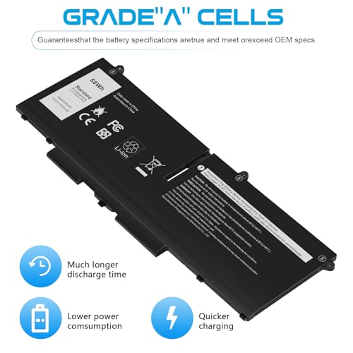 FK0VR Laptop Battery Replacement for Dell Latitude 5330 7330 7430 7530 Latitude 5330 2-in-1/7330 2-in-1/7430 2-in-1 P133G P134G P135G P136G P110F P138G P139G FKOVR 8H6WD 51R71 293F1 01VX5 404T8 - size: FK0VR