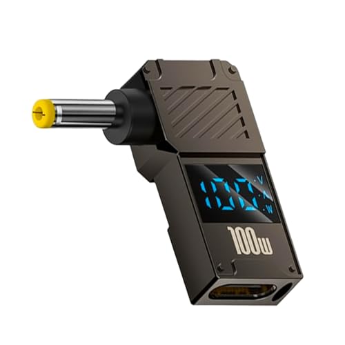Poyiccot DC 4.0x1.7mm Power Plug, 1-Pack USB C Female to DC 4.0x1.7mm Adapter, 100W PD, 20V 5A, LED Digital Dispaly USB Type C to Laptop Charger Converter - color: 4.0x1.7mm