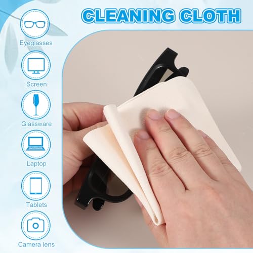 PATIKIL Glasses Cleaning Cloth 6.9" x 5.7", 12 Pcs Microfiber Eyeglasses Cleaner Cloths Soft Suede Wipe Screen for Camera Len Eyeglass Screens Phones Smart Devices, Beige - color: Beige, size: 6.9" x 5.7"