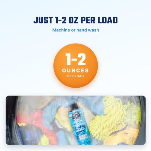 Chemical Guys, Microfiber Wash & Towel Detergent, Concentrated, 1 Gallon | Concentrated detergent deep-cleans microfiber towels, mitts and pads, lifting wax, grease and grime, orange scent - size: 128 Fl Oz (Pack of 1)