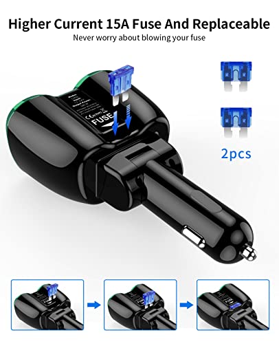 SUPERONE 180W 2-Socket Cigarette Lighter Splitter with QC3.0 & 20W PD USB C | 2026 Upgraded Cigarette Lighter Adapte, USB C Car Charger Splitter for GPS/Dash Cam/Laptop/iPad/iPhone 17/16/15/14/13/12 - color: Green