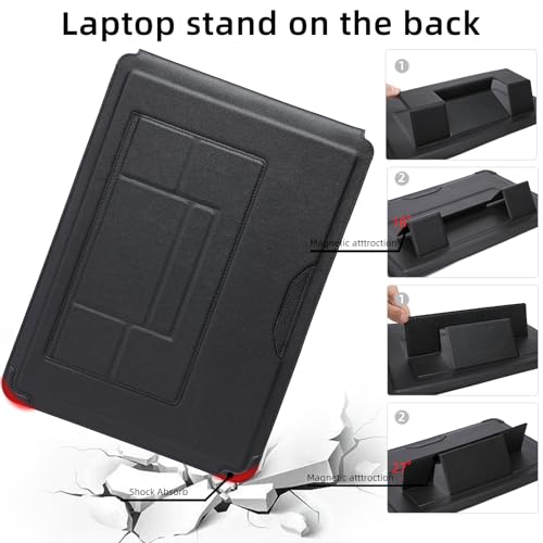 14 Inch Multifunctional Laptop Sleeve Case with Stand Soft Slim Cover for MacBook Pro/Air/ThinkPad X1/Dell XPS/Lenovo Yoga/HP Pavilion/ASUS Zenbook/LG gram/Chromebook 13.5" 13.6" 14.2" 14.5" - color: Black, size: 13.5-14.5 Inch