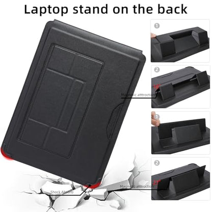 16 Inch Multifunctional Laptop Sleeve Case with Stand Soft Slim Cover for MacBook Pro/Air/ThinkPad X1/Dell XPS/Lenovo Yoga/HP Pavilion/ASUS Zenbook/LG gram/Chromebook 15" 15.3" 15.6" - color: Black, size: 15-16 Inch