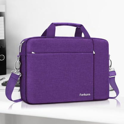 Ferkurn Laptop Bag Case for Women Men Computer Bag Compatible with HP Envy Pavilion Omen/LG Gram/MSI/Dell Inspiron XPS/Lenovo/Acer, Shoulder Strap Carrying Messenger Briefcase, Black, 14 Inch - color: Black, size: 14 inch