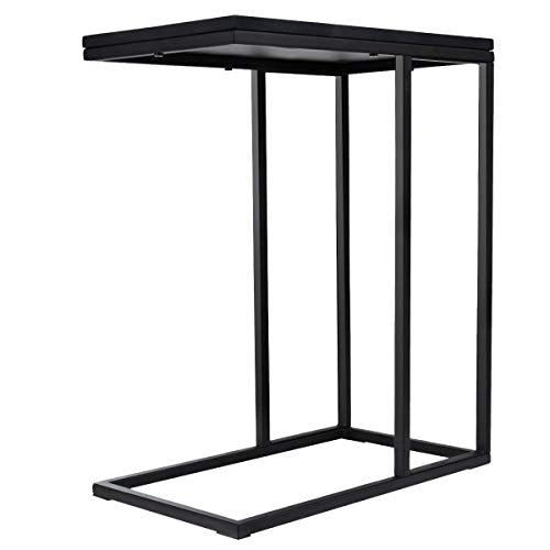 Tangkula Sofa Side End Table C Table Laptop Holder End Stand Desk Coffee Tray Side Table Notebook Tablet Beside Bed Sofa Portable Workstation (Black) - color: Black