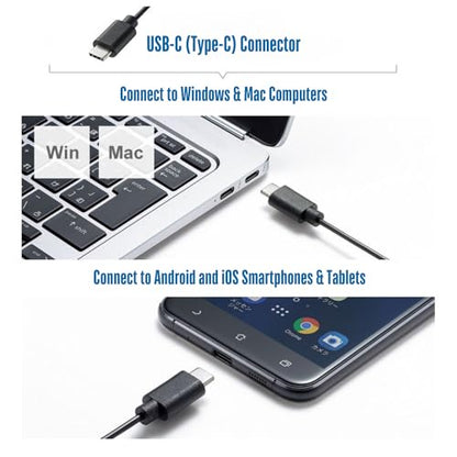 CBUS Wired USB C Mouse, 6-Button Quiet Click Computer Mouse - 4 DPI Speeds, Ergonomic, LED Backlight - Compatible with Mac, Chromebook, HP, DELL XPS, ASUS, Surface, Silent Gaming Mouse Type-C Wired