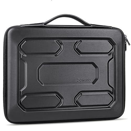 DOMISO 14 inch Laptop Sleeve with Handle Shockproof Computer Bag Waterproof EVA Protective Carrying Case for 14" ThinkPad E480/Yoga 920/13.5" Microsoft Surface Book/HP Pavilion 14 Stream 14, Black - color: Black, size: 14 inch