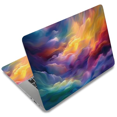 SUPERDANT Laptop Skin Sticker Cloud Ombre Laptop Decals Personalized Universal Notebook Computer Wrap Vinyl Skin Stickers Cover Art Decal Removable 12-15.6 Inch Waterproof Scratch-Resistant Gifts - style: Colorful Clouds
