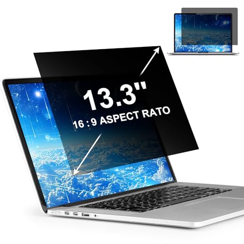13.3 Inch Laptop Privacy Screen Protector, 16:9 Widescreen Display Privacy Filter Screen Protector for 13.3" Laptop, Privacy Screen Anti Peeping for HP/Lenovo/Dell/Acer/ASUS