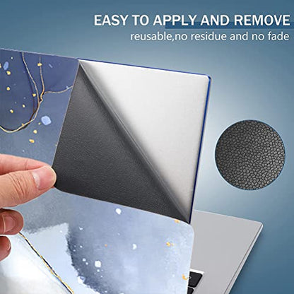 Laptop Skin Sticker,13.3 14 15 15.4 15.6 inch Laptop Skins,Universal Vinyl Decal,Dustproof Scratch Resistant Reusable Cover Protector with Free 2 Wrist Pads (Marble) - color: Marble