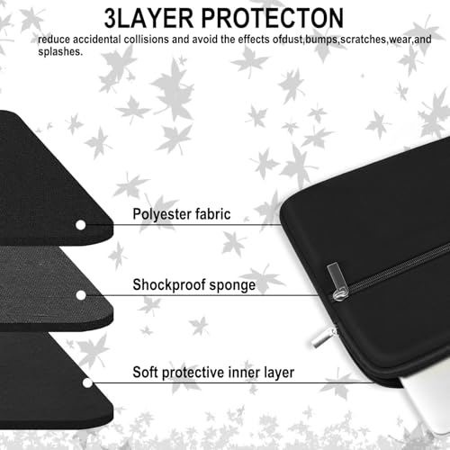 Laptop Sleeve 15.6 inch, Shockproof Protective Laptop Case Briefcase with Front Pocket, Portable Monitor Computer Bag Compatible with Lenovo, HP, Dell, Asus, MacBook, Notebook, Black