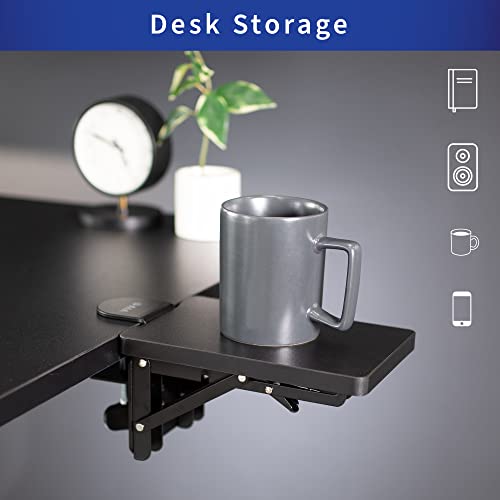 VIVO Clamp-on 6 x 9 inch (11 Including Clamps) Desk Extender, Wrist Support, Armrest Tray, Table Mount for Sit Stand Desks, Black, DESK-EXT09 | Wrist Support, Armrest Tray, Table Mount for Sit Stand Desks - size: 6 x 9 inch, style: Extender