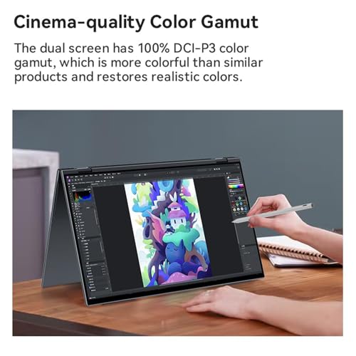 EHOMEWEI X1 Pro Dual Monitor, 2K 60Hz 16"*2 Laptop Expansion Portable Screens 2560 * 1600 100% DCI-P3 HDR 400 cd/㎡ Brightness for Gaming Phone/Switch/Windows MacOS No Stylus Touch