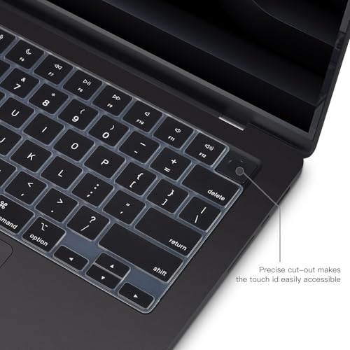 CaseBuy Keyboard Cover for 2026-2022 MacBook Air 13.6/15 Inch M5 M4 M3 M2 A3449 A3448 A3240 A2941 A3114, MacBook Pro 14" 16" M5-M1 Pro/Max A3426 A3427 A3434 A2992 A2918 A3428 A3429 A2991, Black - color: Black, size: MacBook Pro 14/16 Inch