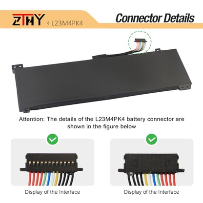 L23B4PK4 L23M4PK4 Laptop Battery Replacement for Lenovo LOQ 15AHP9 15ARP9 | 15IAX9 15IAX9I 15IRX9 Legion 5 15AKP10 15AHP10 15IAX10 15IRX10 Series L23D4PK4 L23L4PK4 SB11M64615 15.44V 60Wh - size: 9.13*3.11*0.31inch L23M4PK4
