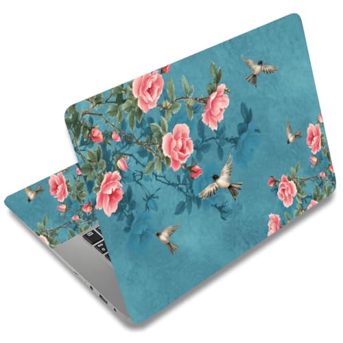 SUPERDANT Laptop Skin Sticker Flower Bird Laptop Decals Personalized Universal Notebook Computer Wrap Vinyl Skin Stickers Cover Art Decal Removable 12-15.6 Inch Scratch-Resistant Gifts Blue Pink - style: Flower Bird