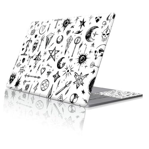 Reusable Universal Laptop Skin Sticker, Cut to Fit for 11.6–15.6 Inch Laptops, Waterproof Protective Film, No-Residue - Gothic Mystic Icons - color: Gothic Mystic Icons