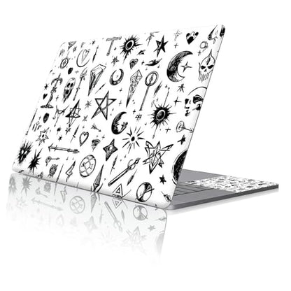Reusable Universal Laptop Skin Sticker, Cut to Fit for 11.6–15.6 Inch Laptops, Waterproof Protective Film, No-Residue - Gothic Mystic Icons - color: Gothic Mystic Icons