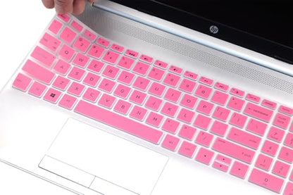 Keyboard Skin Compatible for 15.6 17.3 HP Laptop 15-db 15-dw/dy 15-da 15-bs/bw 15-ef 15t 15z 17-by/bs/ca Series 15-db0011dx 15-dy1043dx/dy1051wm 15-dw0037wm/dw1083wm 17-by4013dx by4633dx (Rose) - color: Rose