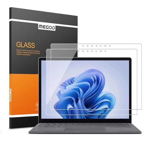 Megoo ArmorShield Tempered Glass Screen Protector for Surface Laptop 6 15" | Scratch Resistant, Ultra Clear, Smooth Touch, Fingerprint Resistant; Also Fits Surface Laptop 5/4/3, 2-Pack - size: Laptop 3–6 15"